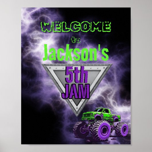 Monster Truck Verjaardag Welkom Poster (Voorkant)