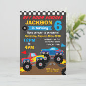 Monster Truck Verjaardagsfeest Kaart (Staand voorkant)