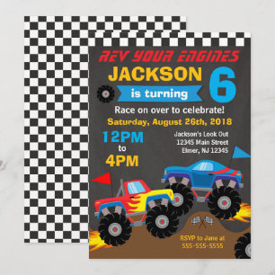 Monster Truck Verjaardagsfeest Kaart