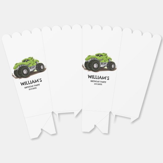Monster Truck Verjaardagsfeest Minimale Jongens Ve Bedankdoosjes (Ongevouwen)
