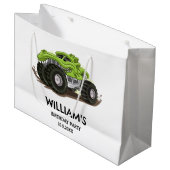 Monster Truck Verjaardagsfeest Minimale Jongens Ve Groot Cadeauzakje (Voorkant Gekanteld)