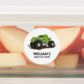 Monster Truck Verjaardagsfeest Minimale Jongens Ve Labels (Aangebracht)