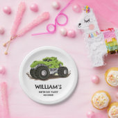 Monster Truck Verjaardagsfeest Minimale Jongens Ve Papieren Bordje (Feest)