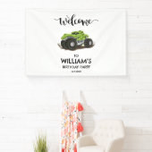 Monster Truck Verjaardagsfeest Minimale Jongens Ve Spandoek (Insitu)