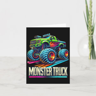 Monster Truck Verjaardagsfeest Retro Monster Kaart