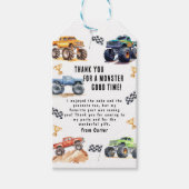 Monster Truck Verjaardagsfeestje Bedankt Cadeau La Cadeaulabel (Voorkant)