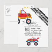 Monster Truck Verjaardagsfeestje Briefkaart (Voorkant / Achterkant)