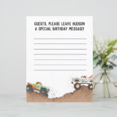 Monster Truck Verjaardagsfeestje Gast Tekeningblad (Staand voorkant)