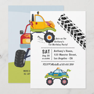 Monster Truck Verjaardagsfeestje Kaart