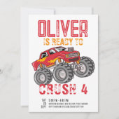 Monster Truck Verjaardagsfeestje Kaart (Voorkant)