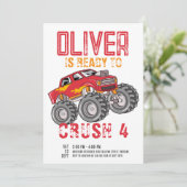 Monster Truck Verjaardagsfeestje Kaart (Staand voorkant)