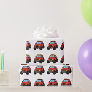 Monster Truck Verjaardagsfeestje Kinderen Cadeaupapier