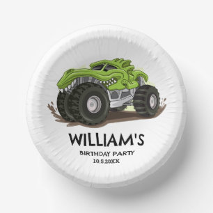 Monster Truck Verjaardagsfeestje Minimaal Jongens Papieren Kommen