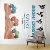 Monster Truck-verjaardagsfotobehang Wandkleed (In Situ (horizontaal))