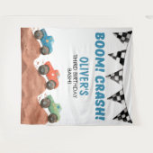 Monster Truck-verjaardagsfotobehang Wandkleed (Voorkant (horizontaal))