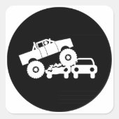 Monster Truck Vierkante Sticker (Voorkant)