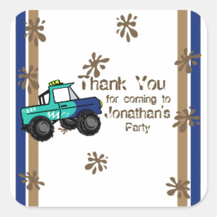 Monster Truck Vierkante Sticker