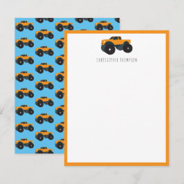 Monster Truck Voertuig Aangepaste Kinderen Notitiekaartje