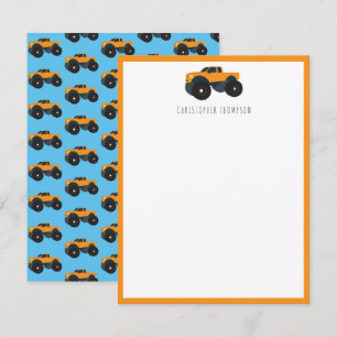 Monster Truck Voertuig Aangepaste Kinderen Notitiekaartje