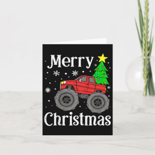 Monster Truck Vrolijke Kerstboom Kinder Jongens Kaart