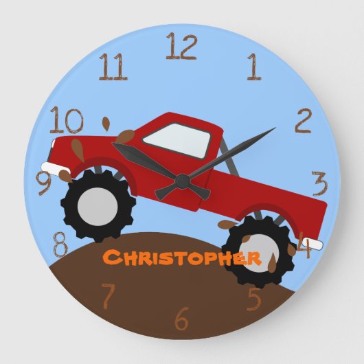 Monster Truck Wall Clock Grote Klok (Voorkant)