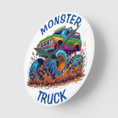 Monster Truck Wall Clock Ronde Klok (Hoek)