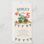 Monster Truck Waterverf Kids Verjaardagsfeest Kaart (Voorkant)