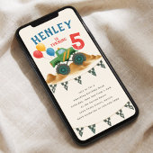 Monster Truck Waterverf Kids Verjaardagsfeest Kaart