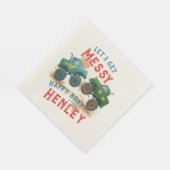 Monster Truck Waterverf Kids Verjaardagsfeest Servet (Hoek)