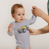 Monster Truck Yellow Blue Romper