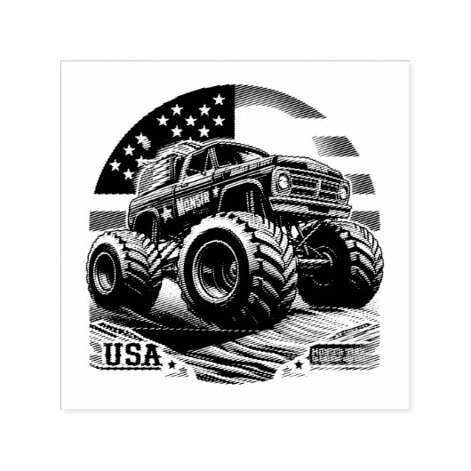 MONSTER TRUCK ZELFINKKEND STEMPEL (Design)