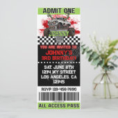 Monster Truck Zombie Uitnodiging (Staand voorkant)