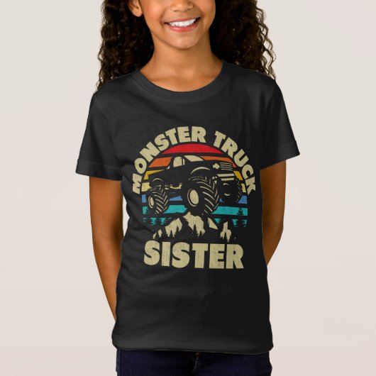 Monster Truck Zuster Matching Familie Monster Truc T-shirt (Voorkant)