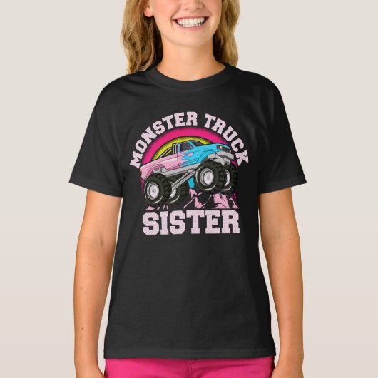 Monster Truck Zuster Matching Familie Monster Truc T-shirt (Voorkant)