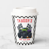 Monster Trucks 1st Birthday Party  Papieren Bekers (Achterkant)