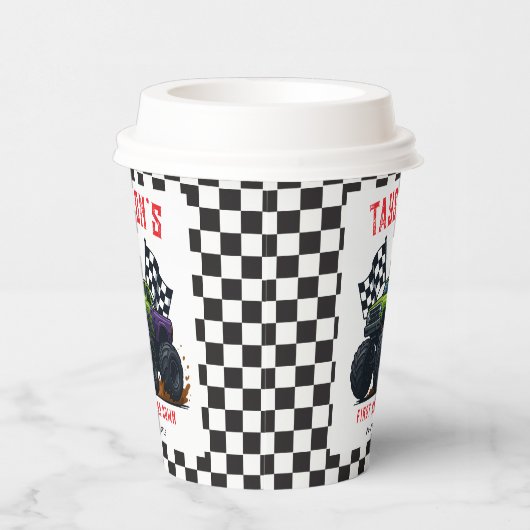 Monster Trucks 1st Birthday Party  Papieren Bekers (Rechts)