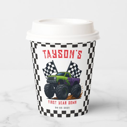 Monster Trucks 1st Birthday Party  Papieren Bekers (Voorkant)