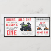 Monster Trucks 1st Birthday Ticket Invitation  Kaart (Voorkant)