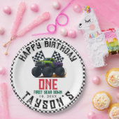 Monster Trucks 1st Birthday Vroom Party Papieren Bordje (Feest)