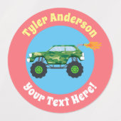 Monster Trucks 2, DIY naam & bericht labels (Design 1)