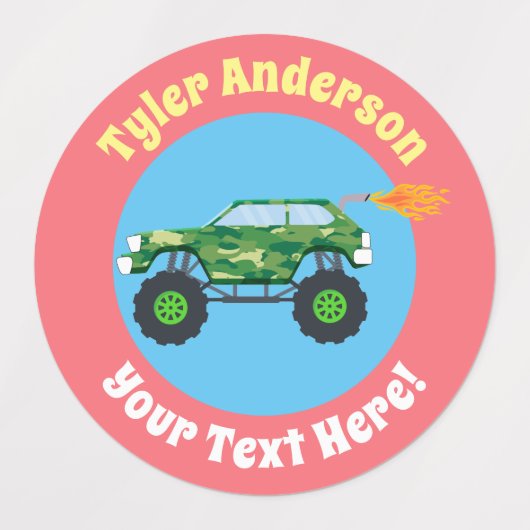 Monster Trucks 2, DIY naam & bericht labels (Design 1)