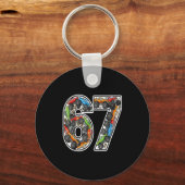 Monster Trucks 67 Meme Funny Design For Boys Kids Sleutelhanger (Voorkant)