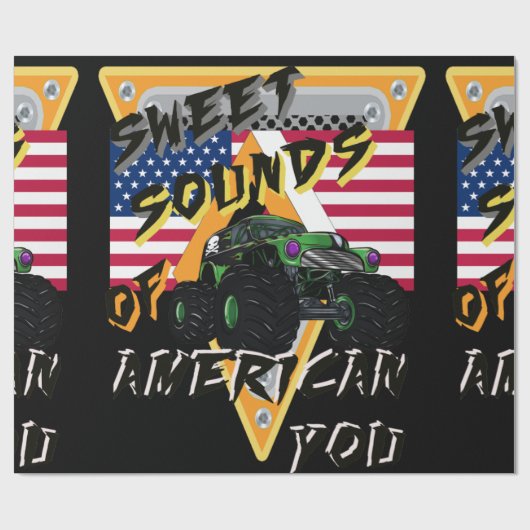 Monster Trucks All American Design Cadeaupapier (Vlak)