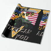 Monster Trucks All American Design Cadeaupapier (Uitgerold)