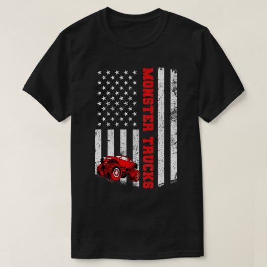 Monster Trucks American USA Flag Patriotic Monster T-shirt (Design voorkant)