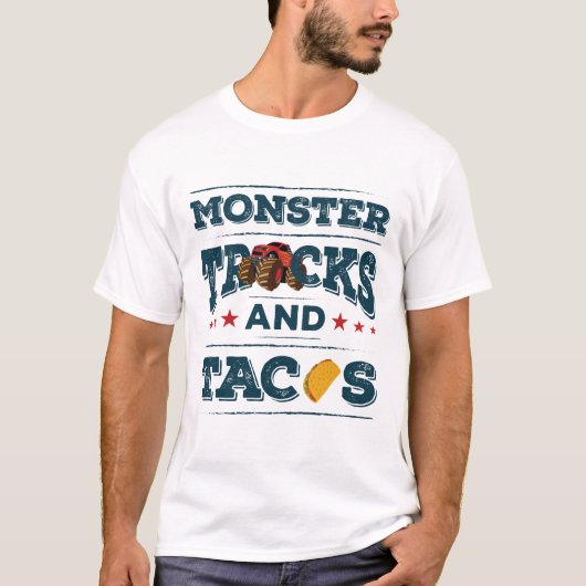 Monster Trucks and Tacos T-shirt (Voorkant)