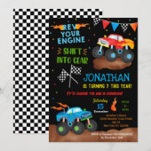 Monster Trucks Birthday Invitations for boy Trucks Kaart (Voorkant / Achterkant)