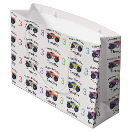 Monster Trucks Boy's Name & Age Verjaardag Groot Cadeauzakje