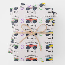 Monster Trucks Boy's Name & Age Verjaardag