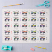 Monster Trucks Boy's Name & Age Verjaardag Tissuepapier (Craft)